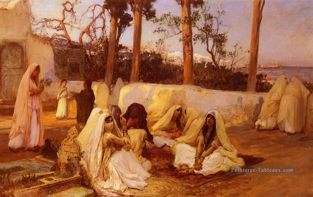 Femmes au cimetière Alger Arabe Frederick Arthur Bridgman Peintures à l'huile